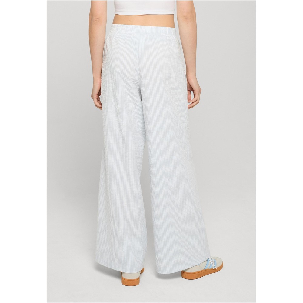 Urban Classics - Seersucker Resort Wide leg trousers - Blue/White